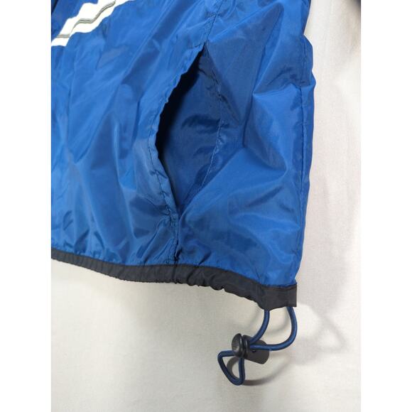 90s Nike Blue Windbreaker Jacket Mens Medium Hooded Pullover Swoosh Vintage - Picture 5 of 16